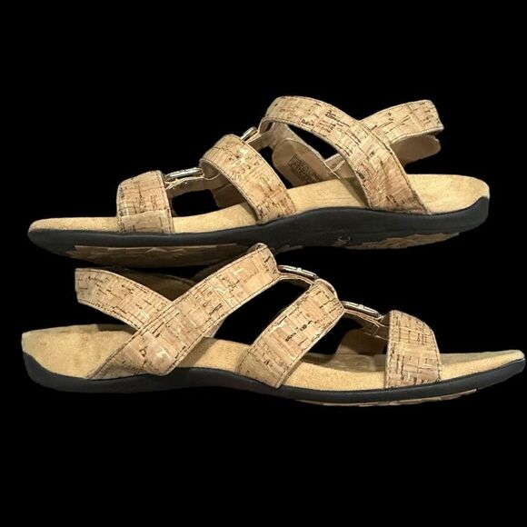 Vionic Amber 44 Orthaheel Women's Sandals Sz 10 US Gold Comfort Cork Shoes 42 EU - Picture 5 of 8